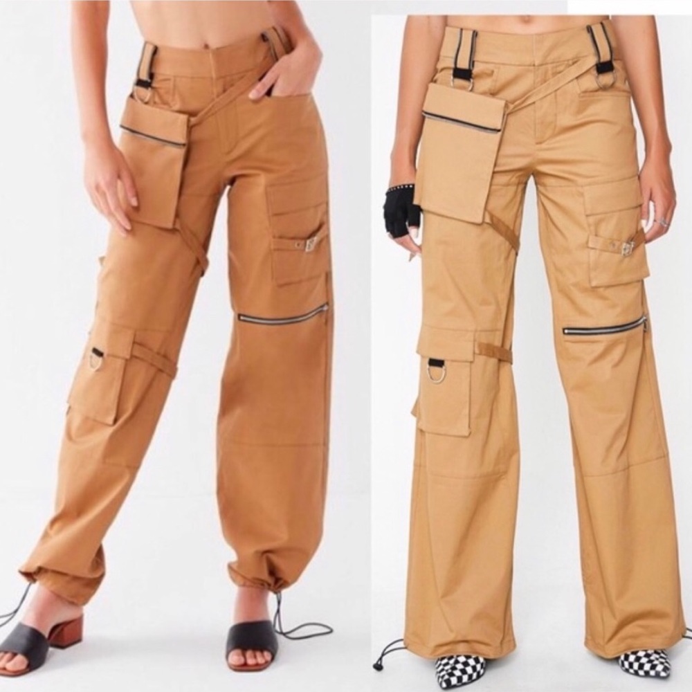 I.AM.GIA Harper Tan Khaki Zipper Velcro Cargo Pant